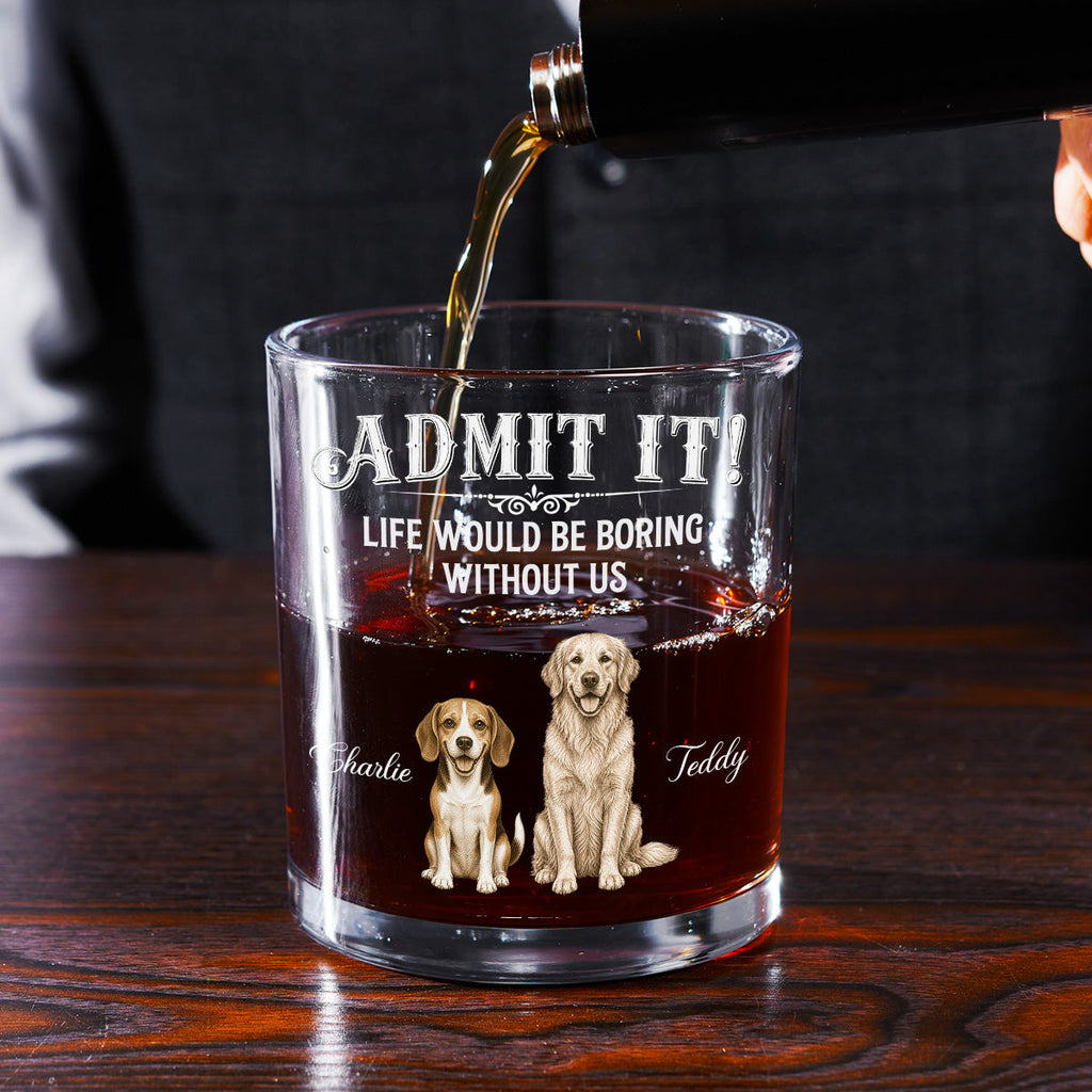 Admit It Retro Vintage - Personalized Whiskey Glass