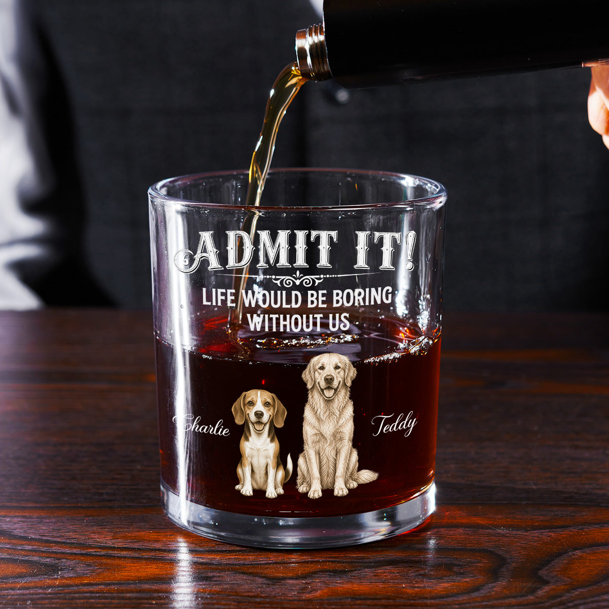 Admit It Retro Vintage - Personalized Whiskey Glass