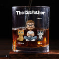 The Catfather Cartoon - Personalized Whiskey Glass