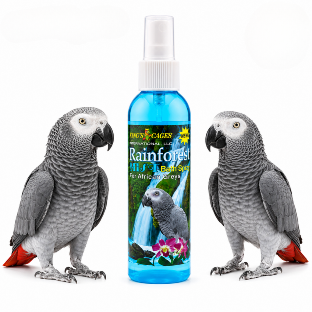 Kings Cages Blue Rainforest Mist Bath Spray for African Greys 8oz