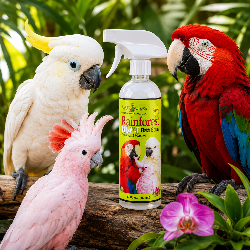 Rainforest Mist White 17oz Bath Spray Cockatoos and Macaws