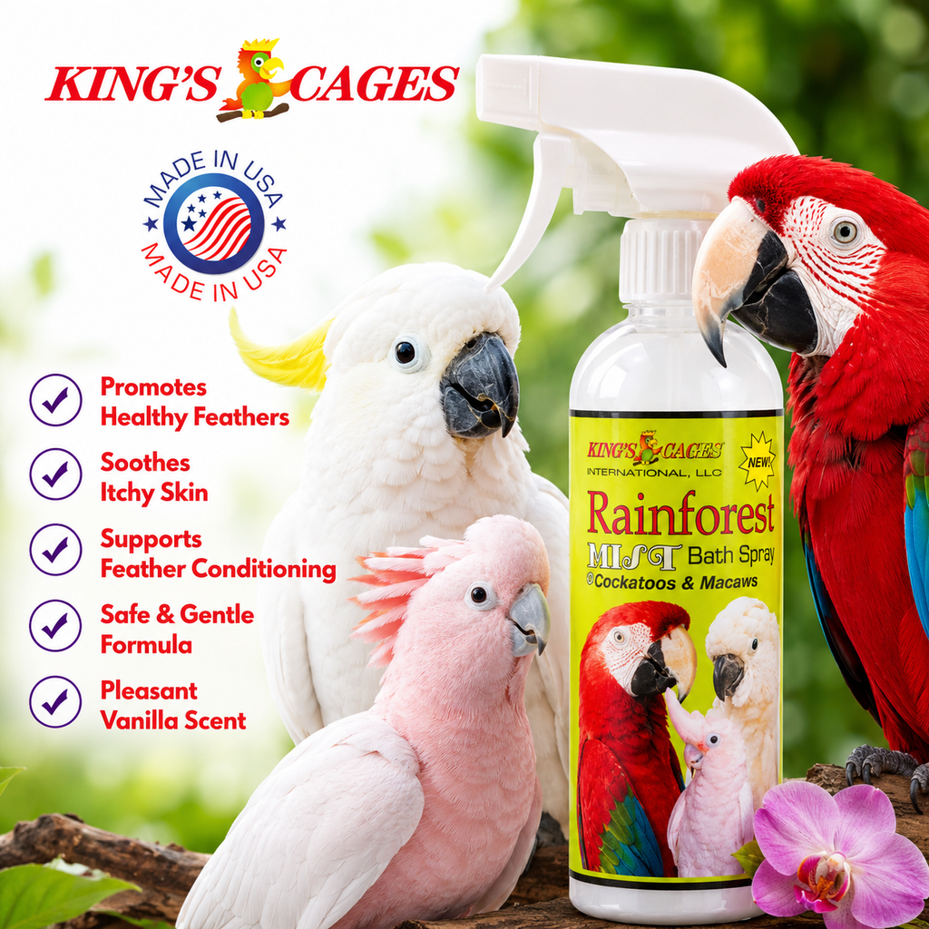 Rainforest Mist White 17oz Bath Spray Cockatoos and Macaws