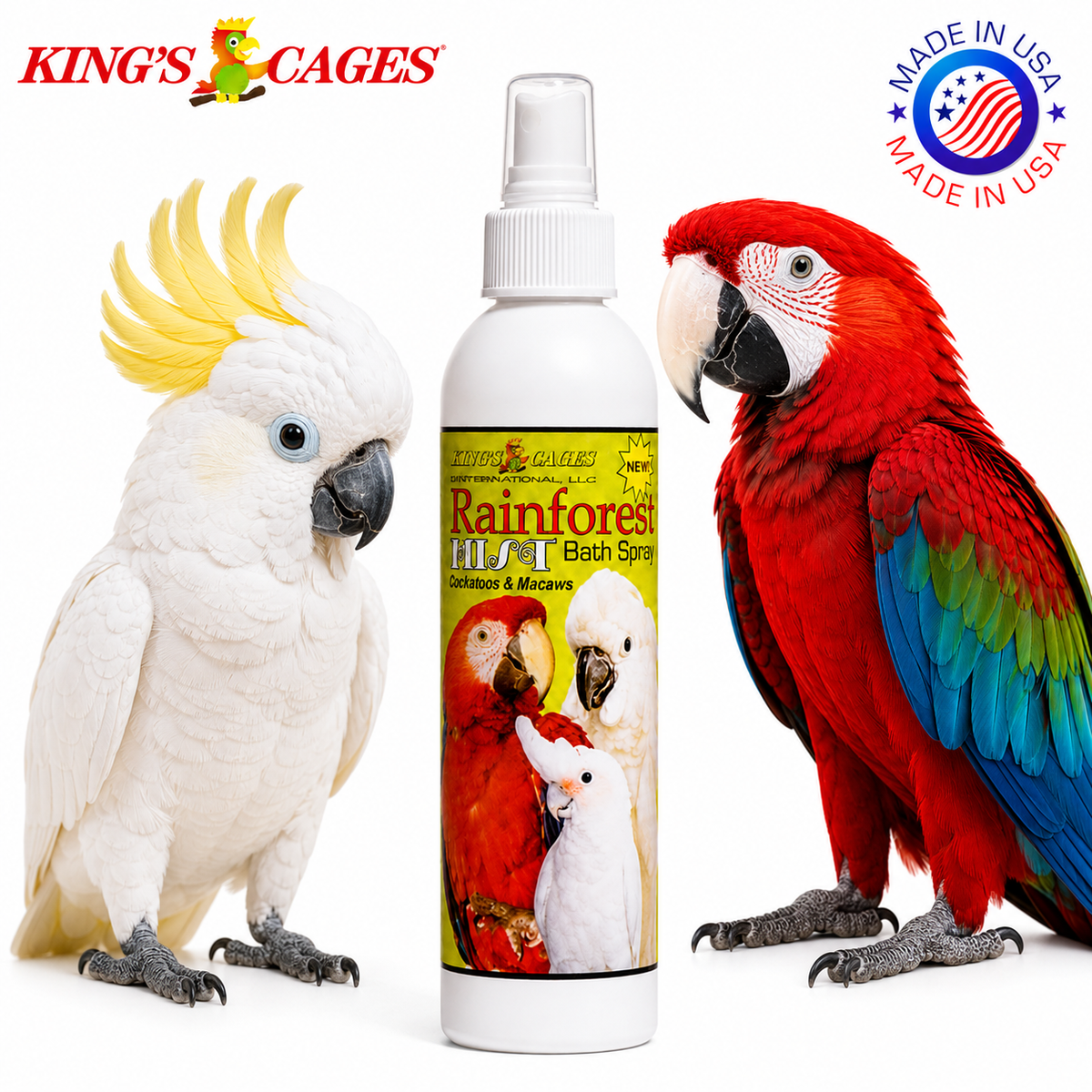 White Rainforest Mist Cockatoos and Macaw 8oz