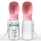 Paws Off My Water Ver Cat - Personalized Pet Water Bottle With Drinking Feeder