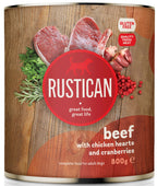 RUSTICAN Govedina s pilećim srcima i brusnicama, bez glutena