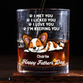 Retro Dog Sleeping Lick You - Personalized Whiskey Glass