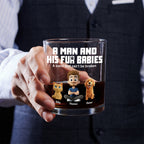 A Man And His Pets - Personalized Whiskey Glass