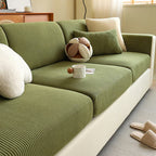 Vertical Stripe Corduroy Anti-Scratch Stretch Full-Cover Sectional Couch Cover