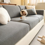 Vertical Stripe Corduroy Anti-Scratch Stretch Full-Cover Sectional Couch Cover
