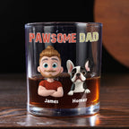 Pawsome Dad - Personalized Whiskey Glass