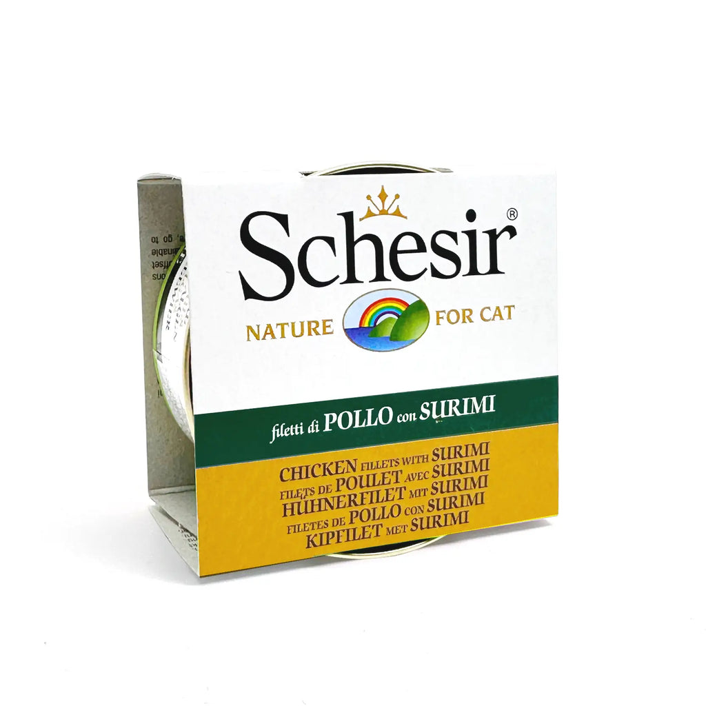 Schesir - Complementary Wet Food for Adult Cats - Chicken Fillets with Surimi 85g*