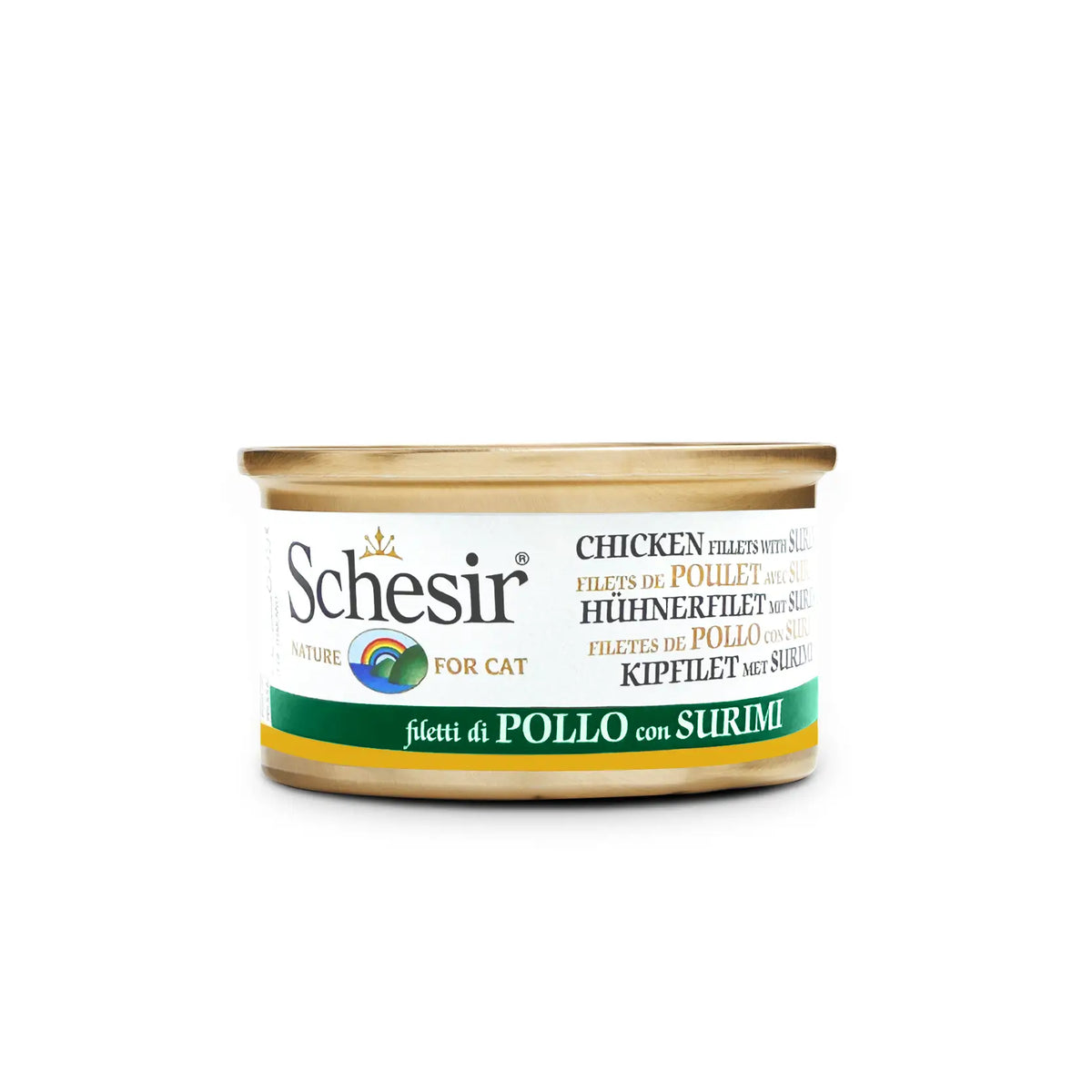 Schesir - Complementary Wet Food for Adult Cats - Chicken Fillets with Surimi 85g*