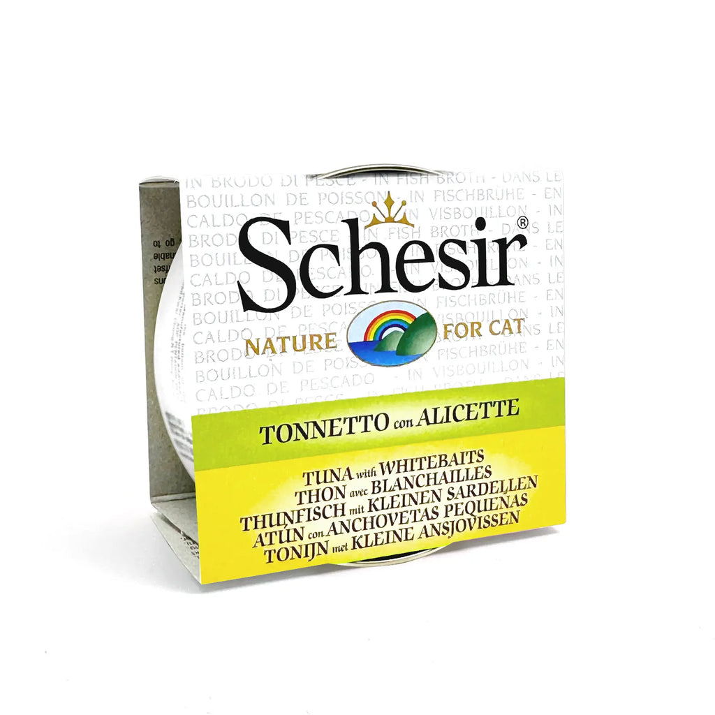 Schesir - Complementary Wet Food for Adult Cats - Tuna with Whitebaits in Cooking Broth 70g*