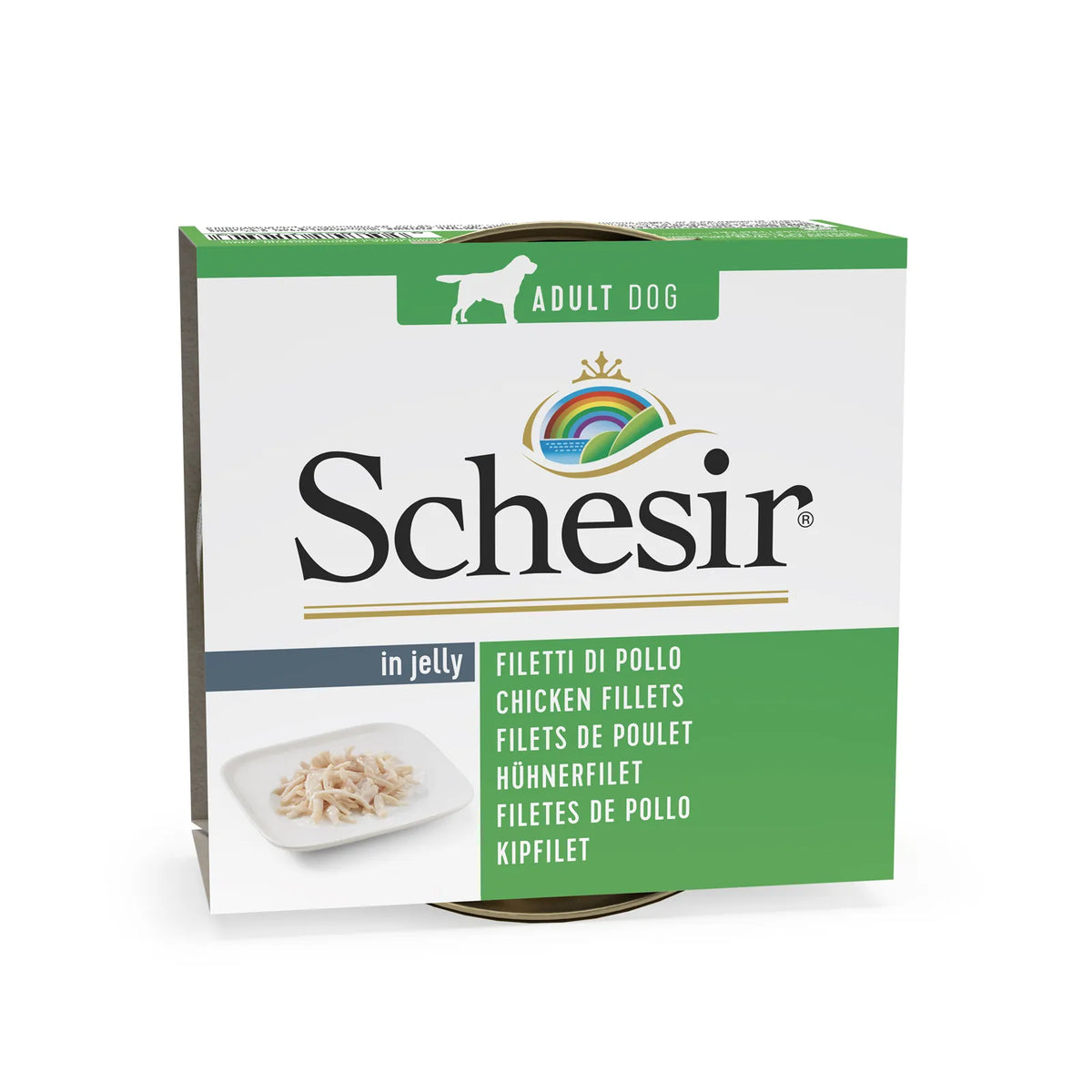 Schesir - Complementary Wet Food for Adult Dogs - Chicken Fillets in Jelly 150g*