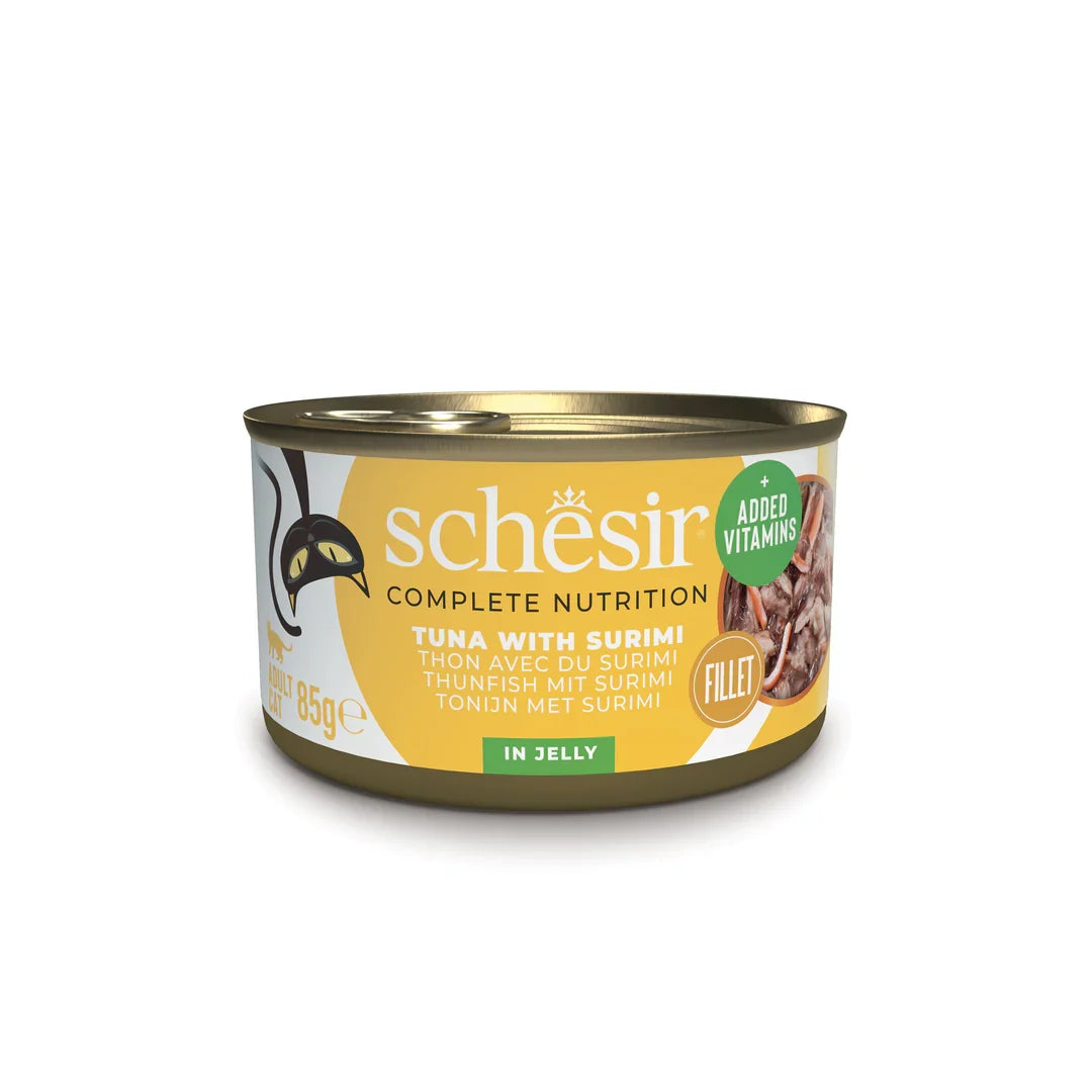 Schesir - Complete Wet Food for Adult Cats - 011 Tuna with Surimi In Jelly 85g