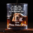 Retro Dog Sleeping Lick You Photo - Personalized Whiskey Glass