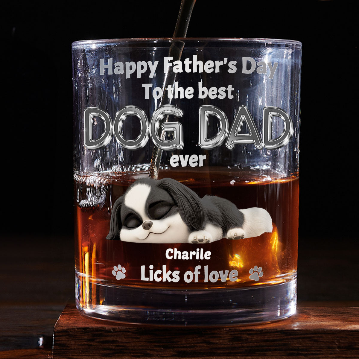 A Lot Of Licks For You - Personalized 3D Effect Whiskey Glass