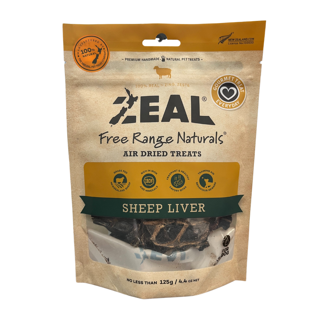 Zeal Air Dried Sheep Liver Dog Treats 125g