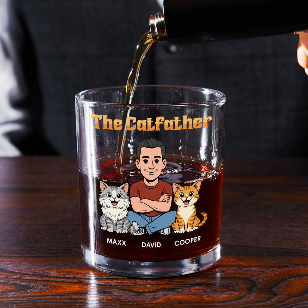 The Catfather Retro - Personalized Whiskey Glass