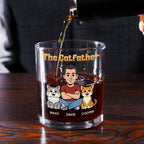 The Catfather Retro - Personalized Whiskey Glass
