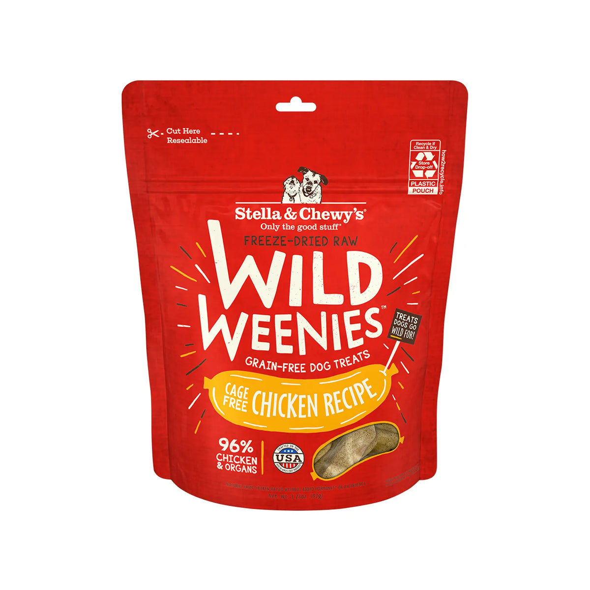 Stella & Chewy's Freeze-Dried Raw Wild Weenies Dog Treats - Chicken Recipe