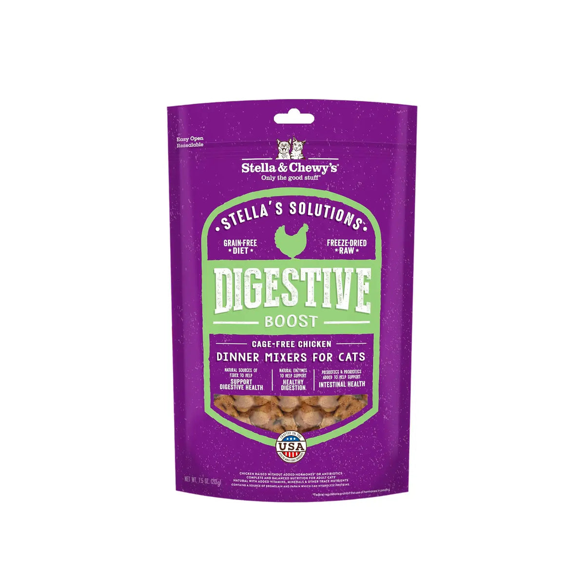 Stella's Solutions Digestive Boost Cage-Free Chicken Dinner Mixers for Cats 7.5oz