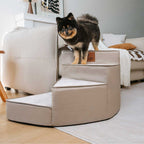 Luxe Water-repellent Faux Leather Removable Spiral Dog Stairs for Bed - StepEase