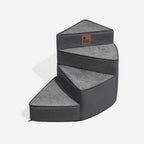 Luxe Water-repellent Faux Leather Removable Spiral Dog Stairs for Bed - StepEase