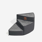 Luxe Water-repellent Faux Leather Removable Spiral Dog Stairs for Bed - StepEase
