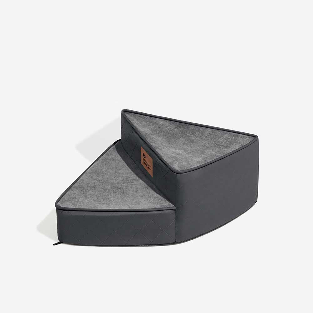 Luxe Water-repellent Faux Leather Removable Spiral Dog Stairs for Bed - StepEase