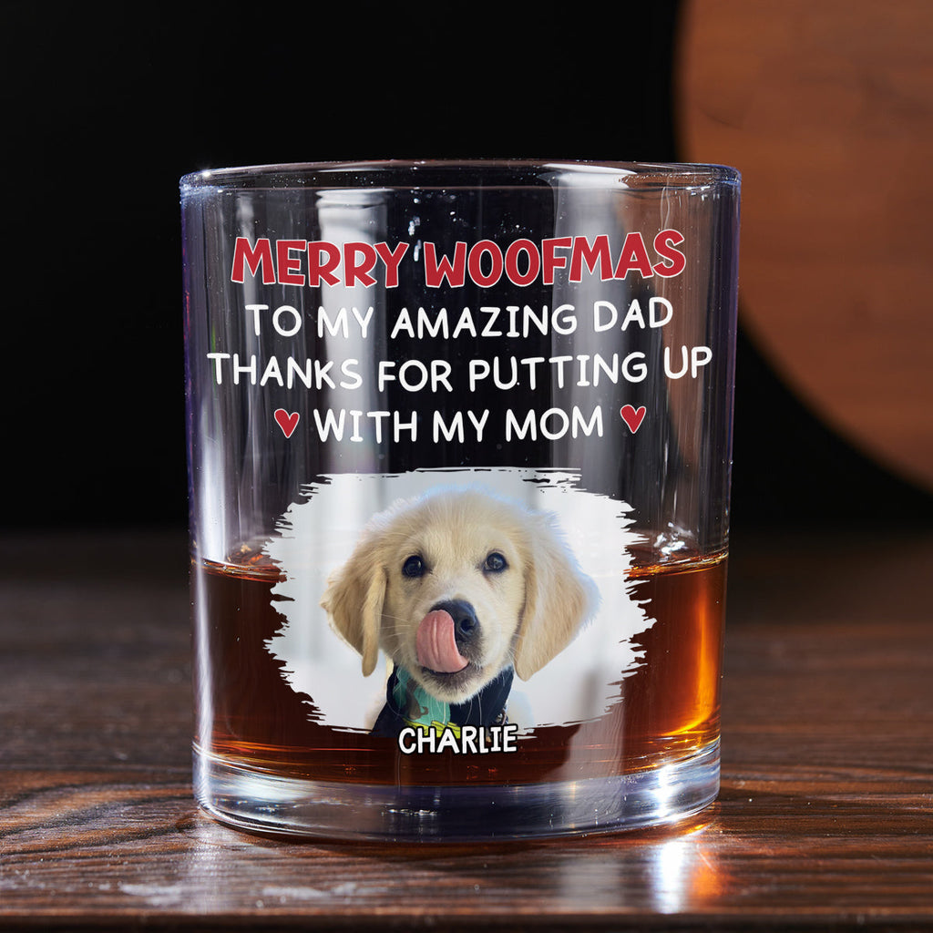 Thank You Dad Photo - Personalized Whiskey Glass