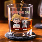 Pawsome Dad Version 2 - Personalized Whiskey Glass