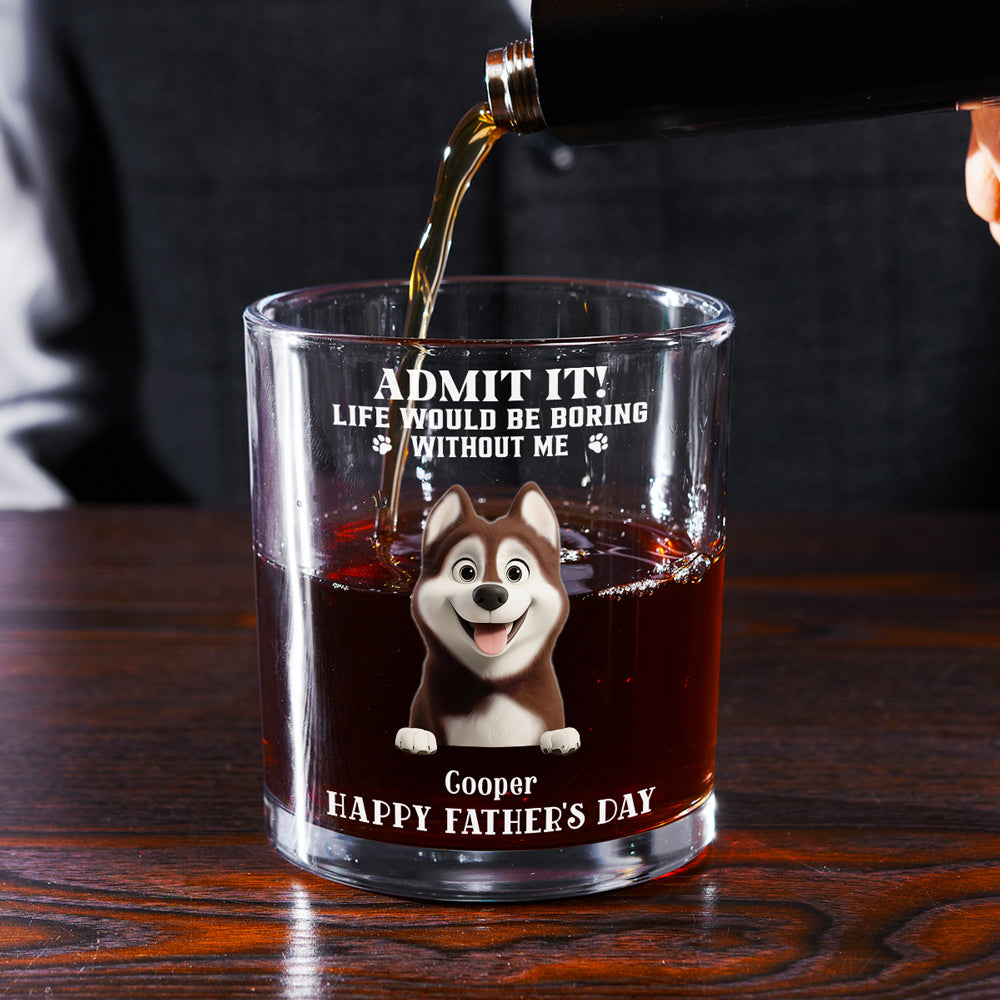 Admit It Cartoon - Personalized Whiskey Glass