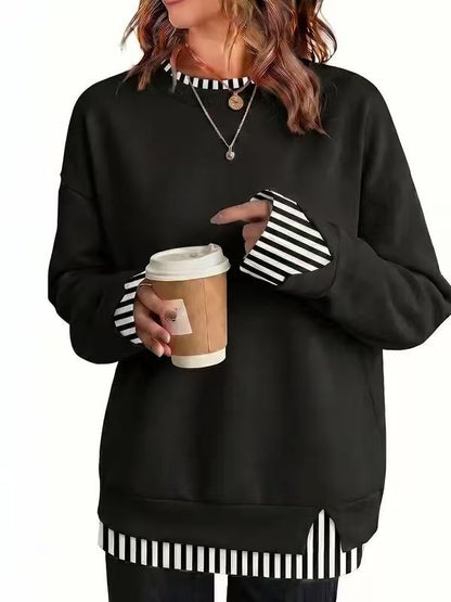 🥰Autumn Sale 50% OFF!💛Women's Loose Faux Two‑Piece Sweatshirt