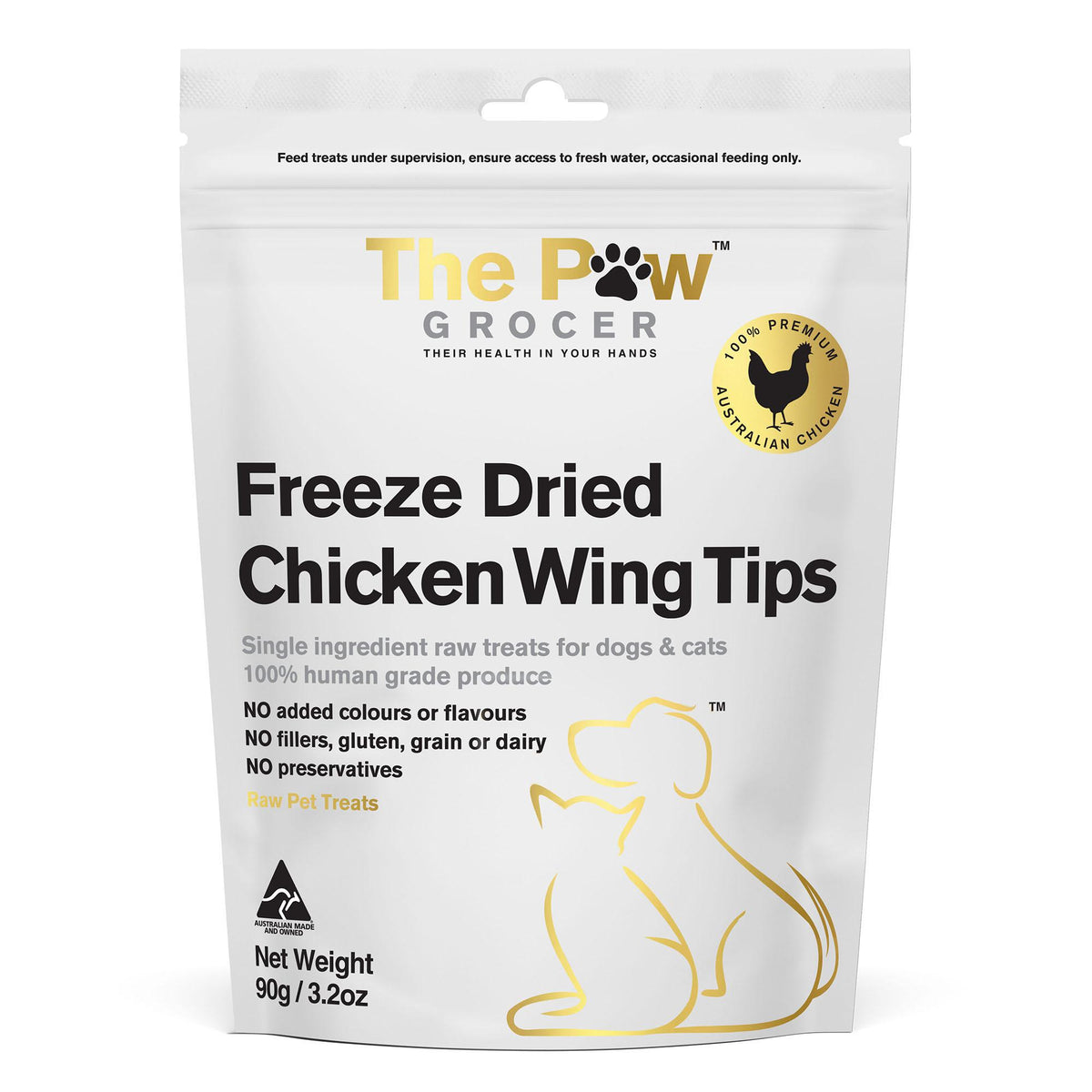 The Paw Grocer Freeze Dried Dogs & Cats Treats Chicken Wing Tips