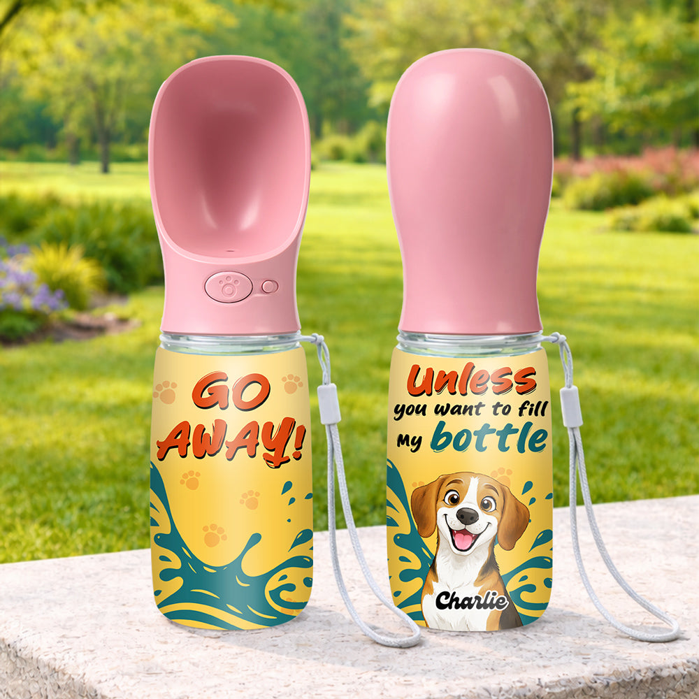 Go Away - Personalized Pet Water Bottle With Drinking Feeder