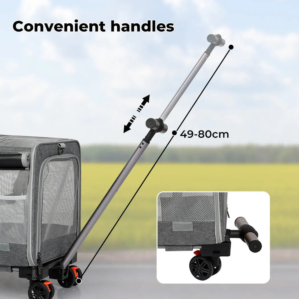 4-Wheel Pet Carrier for Large Dogs & Cats