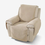 Thick Fuzzy Faux Sherpa Fleece Recliner Chair Cover with Elastic Straps