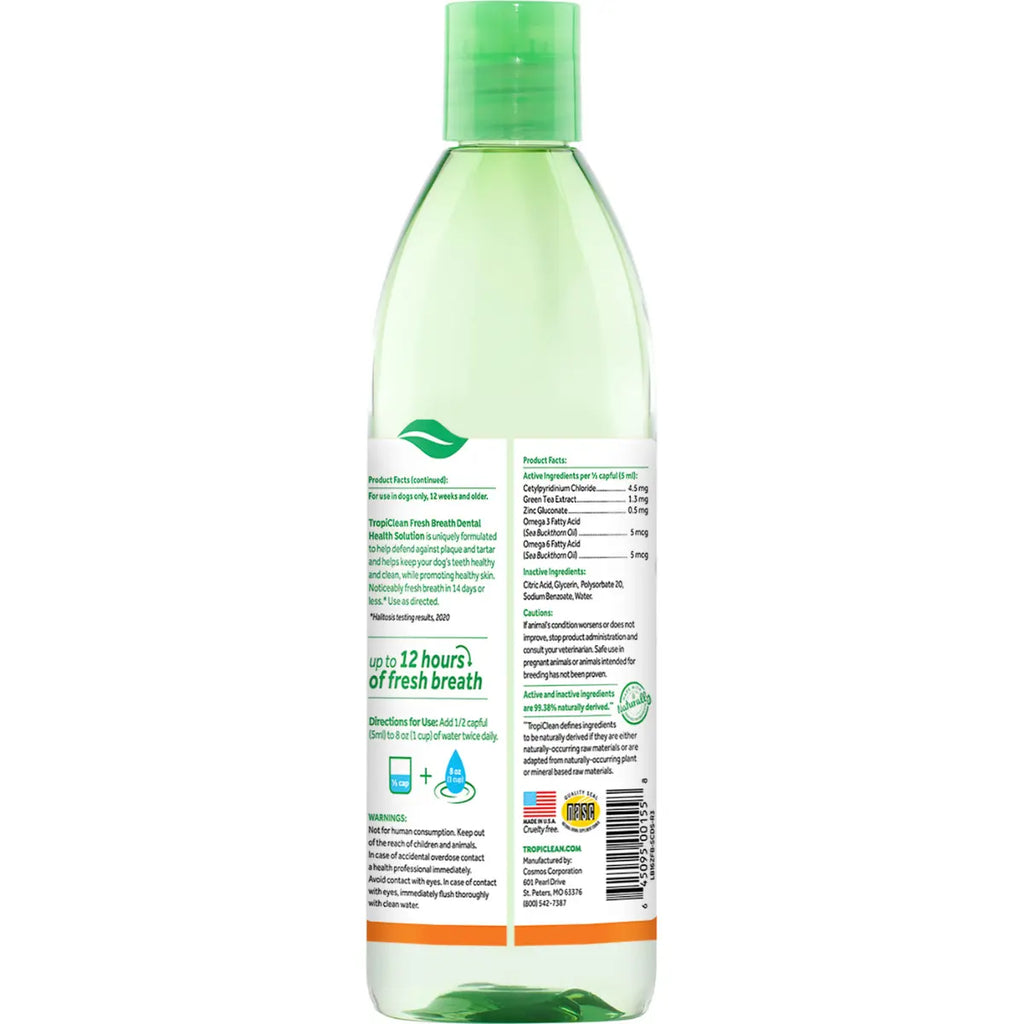 TropiClean - Fresh Breath Dental Health Solution For Dogs (Supports Skin Health)