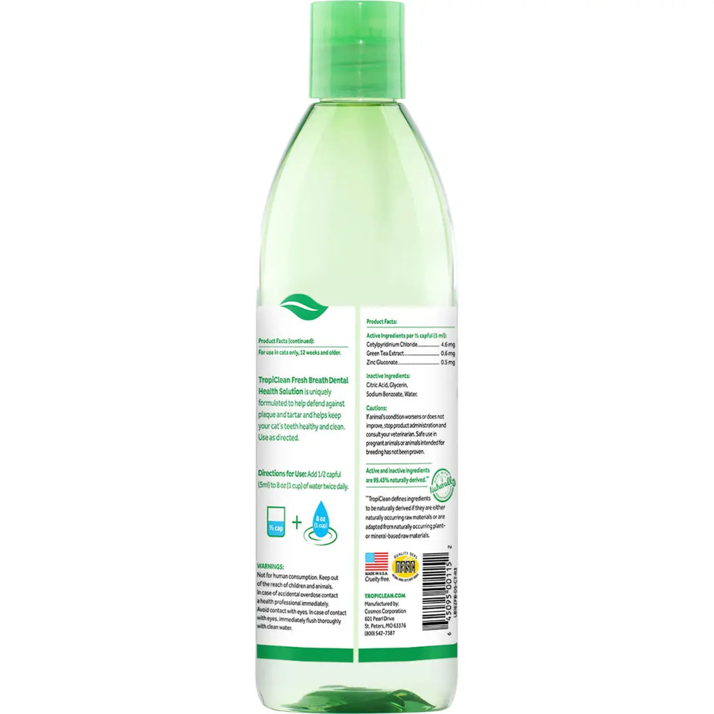 Tropiclean - Fresh Breath Dental Health Solution For Cats