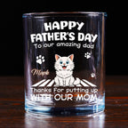 Putting Up With Funny Dad Ver Cat - Personalized Whiskey Glass