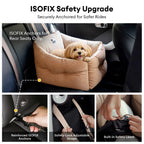 Waterproof ISOFIX Elevated & Thickened Dog Car Seat Bed with LATCH System