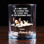 Retro Dog Sleeping Lick You - Personalized Whiskey Glass
