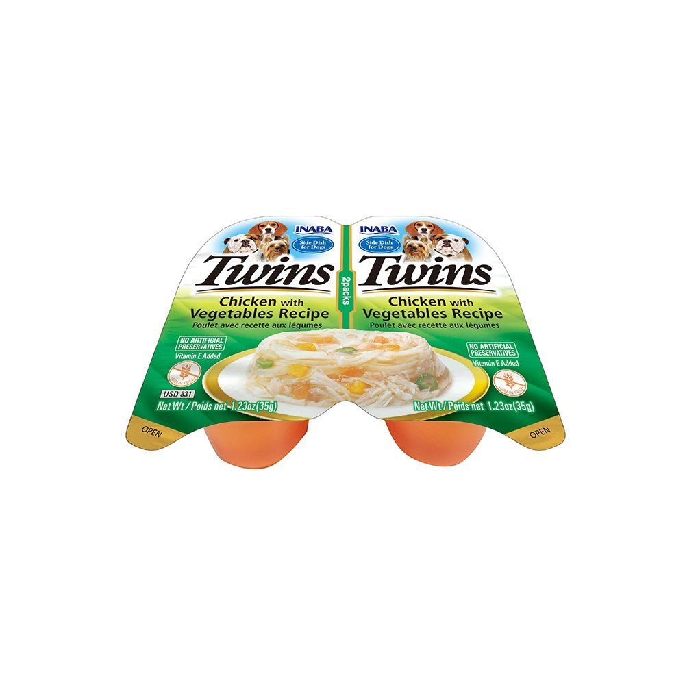 INABA Twins Chicken with Vegetables Recipe Dog Treats 2x35g