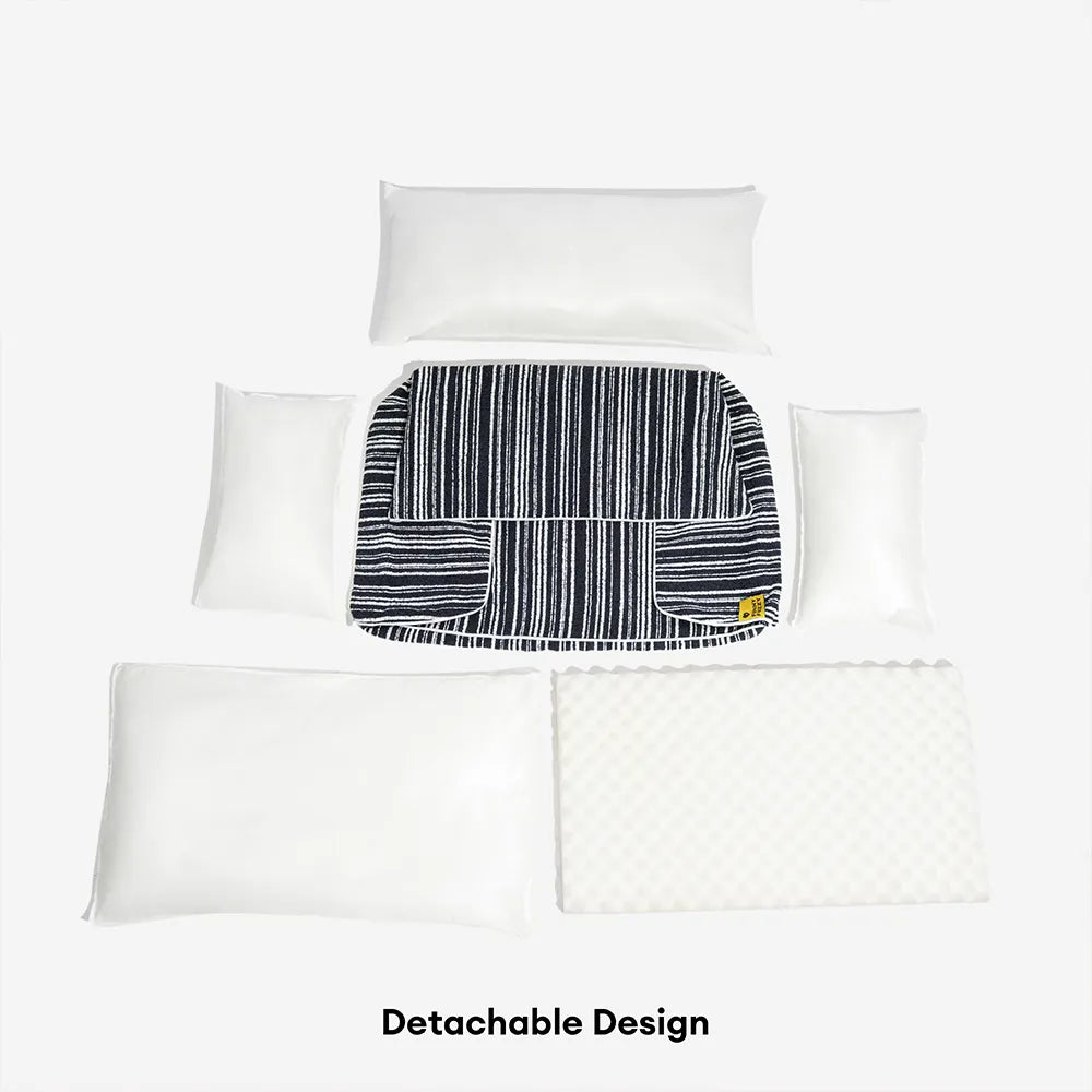 SnugNest Textured Stripe Dog Sofa Bed