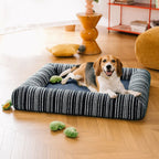 SnugNest Textured Stripe Orthopedic Dog Bed