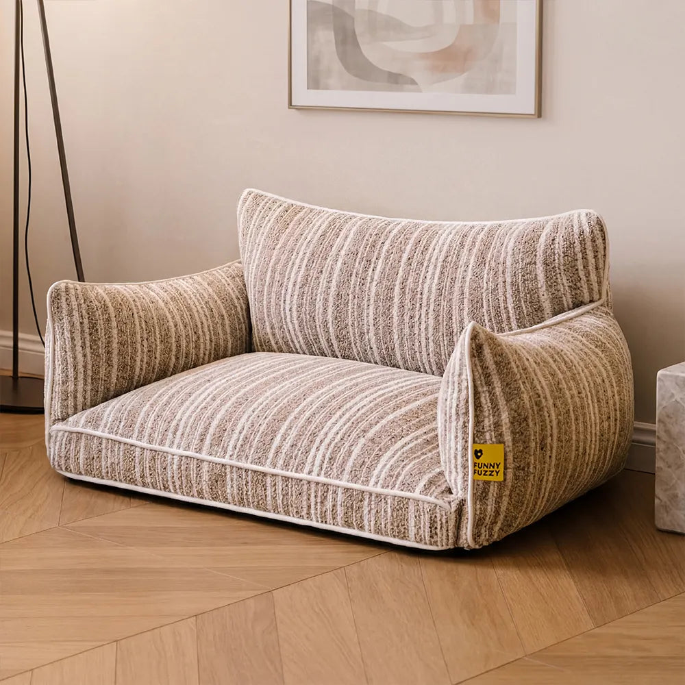 SnugNest Textured Stripe Dog Sofa Bed