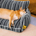 SnugNest Textured Stripe Dog Sofa Bed