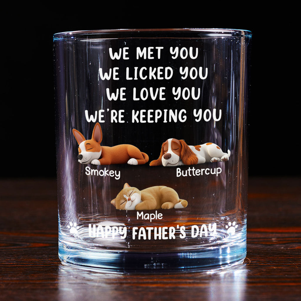 We Licked And Love You Ver Pet - Personalized Whiskey Glass