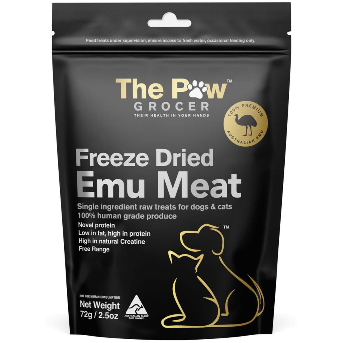 The Paw Grocer Freeze Dried Pet Treats Black Label Emu